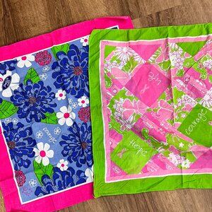 Lilly Pulitzer Breast Cancer Awareness Scarf/ Bandana  - Ford  Bundle 21"